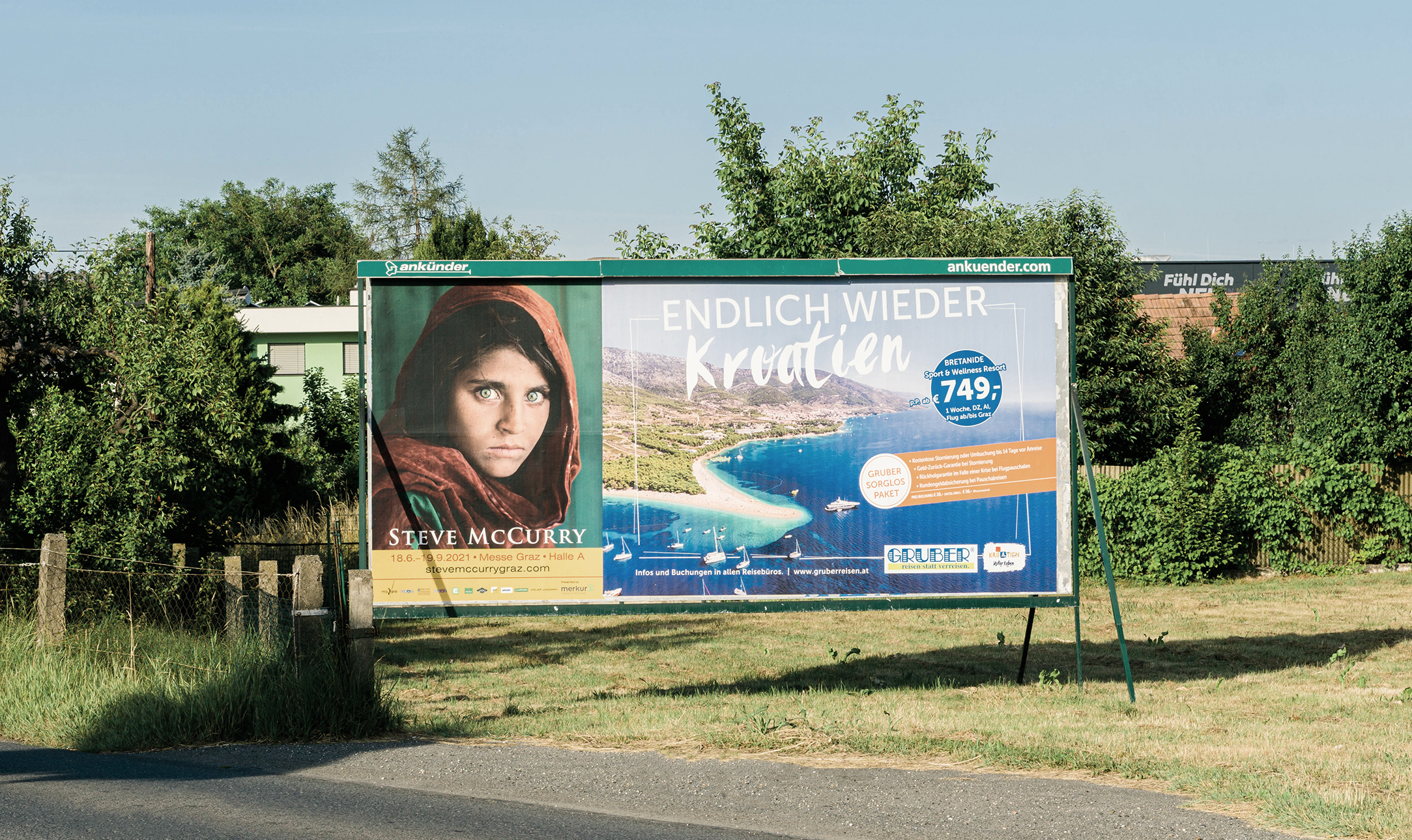 Plakat mit einem Urlaubsangebot für BRETANIDE auf der Insel Brač in Kroatien von GRUBERreisen