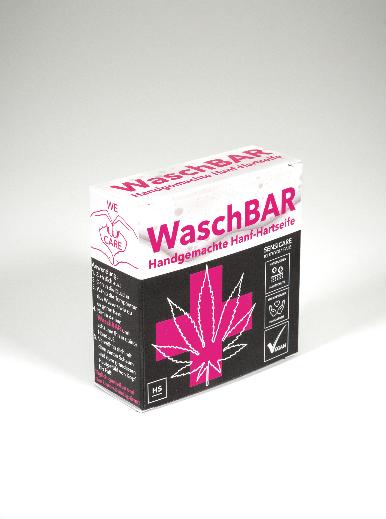 WaschBAR Handgemachte Hanf-Hartseife Verpackung