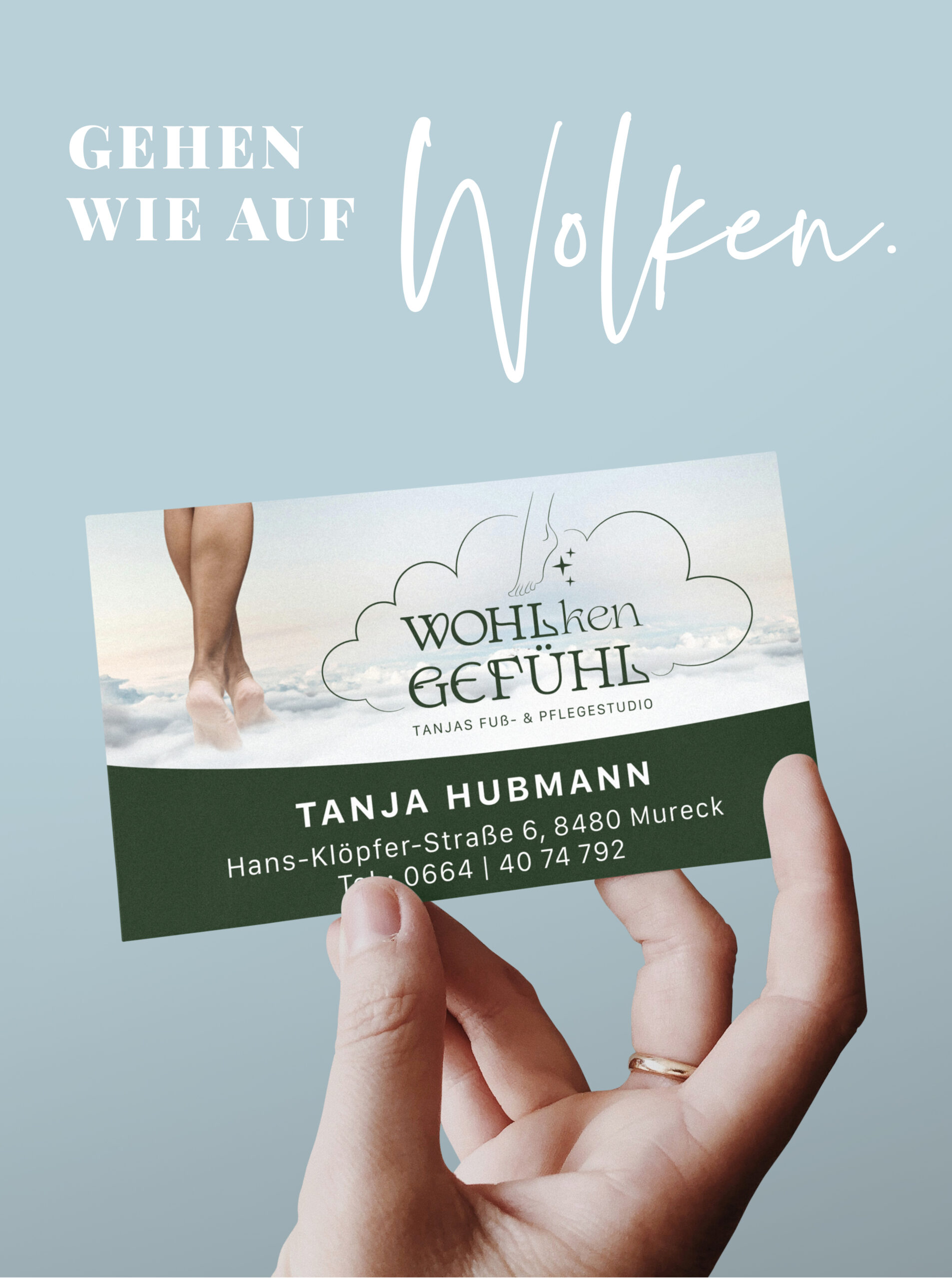 Visitenkarte von WOHLkenGEFÜHL – Gehen wie auf Wolken